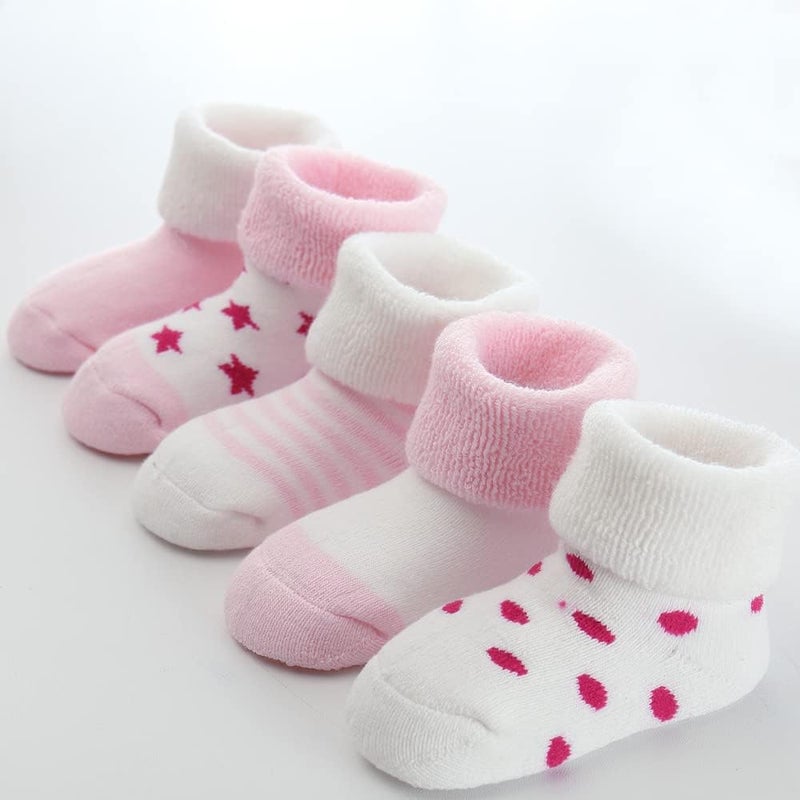 MAMIMAKA Newborn Baby Boy Girl Caps Mittens Socks Set Cotton Baby Essentials Accessories (Hats+Gloves+Socks) - Image 3